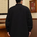 ポロシャツ メンズ 大きいサイズ ゆったり 春秋 長袖 切り替え 襟付き ポリエステル混紡 ブラック 薄手 カジュアル 普段使い トレンド 体型カバー