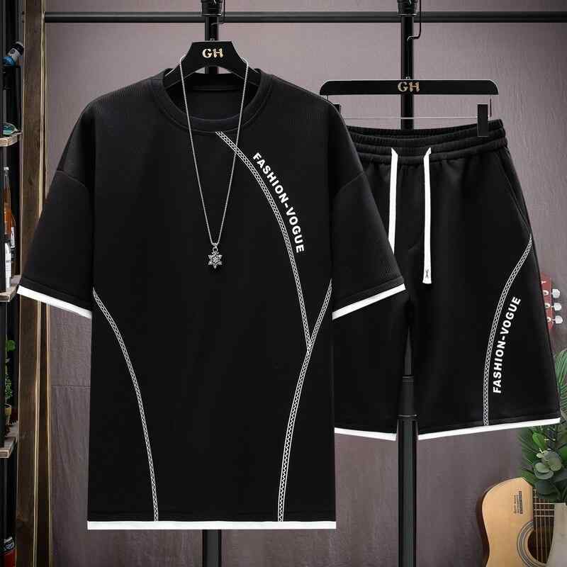 メンズ セットアップ 接触冷感 半袖 Tシャツ ハーフパンツ 夏 重ね着風 ゆったり 大きいサイズ ビッグサイズ ルーズフィット カジュアル スポーツ 部屋着 上下組 ポリエステル