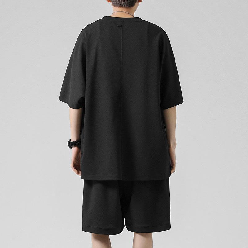 Tシャツ ショートパンツ メンズ 男性用 接触冷感 半袖 速乾 薄手 ゆったり 大きいサイズ ビッグシルエット ポリエステル素材 カジュアル スポーツ 普段使い アクティブ セットアップ 春夏