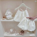 キッズ セットアップ 女の子 刺繍 ジャカード リゾート風 韓国 新 夏物 綿素材 薄手 キャミソール バックオープン ショートパンツ 花柄 かわいい おしゃれ...