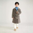 コート キッズ 子供服 男女兼用 秋冬 ダブルフェイス ウール 厚手 防寒 保温 ミドル丈 九分袖 カジュアル 襟付き シングルボタン 通園 通学