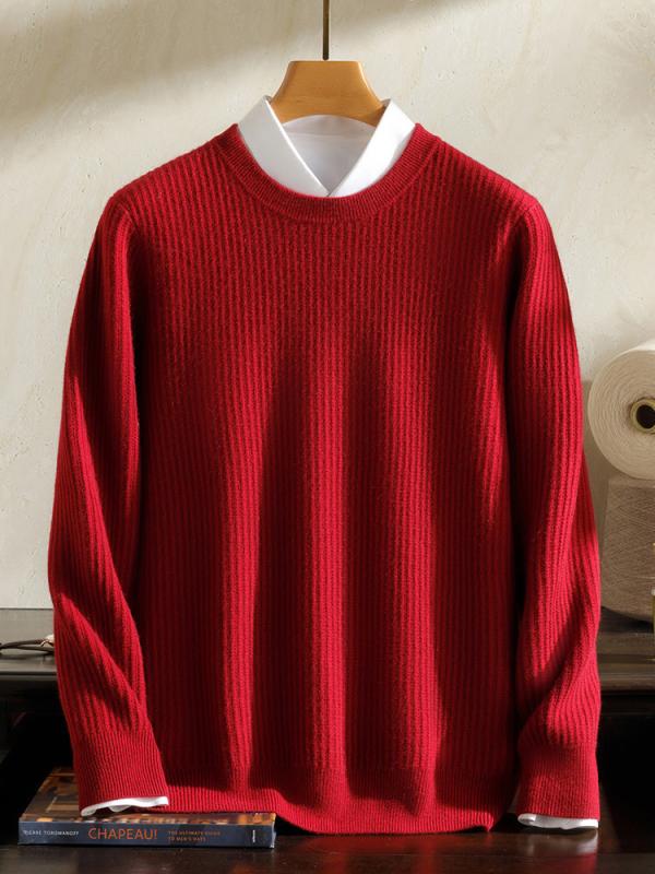 セーター メンズ 男性用 秋冬 上質 ラウンドネック 丸首 ゆったり ルーズフィット 肉厚 長袖 無地 カジュアル ビジネス 紳士服 イージーケア