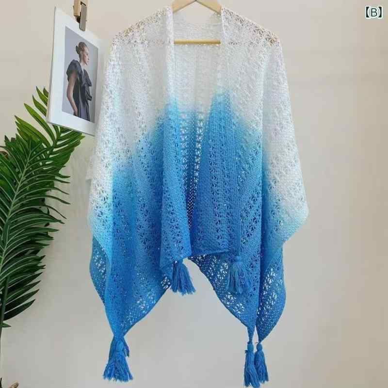 ニット カーディガン レディース 春夏 薄手 レトロ ヴィンテージ風 エスニック 民族風 アウター トップス 羽織り ゆったり ルーズ 透かし編み シアー フリンジ ショール 高級感 外出着 普段使い