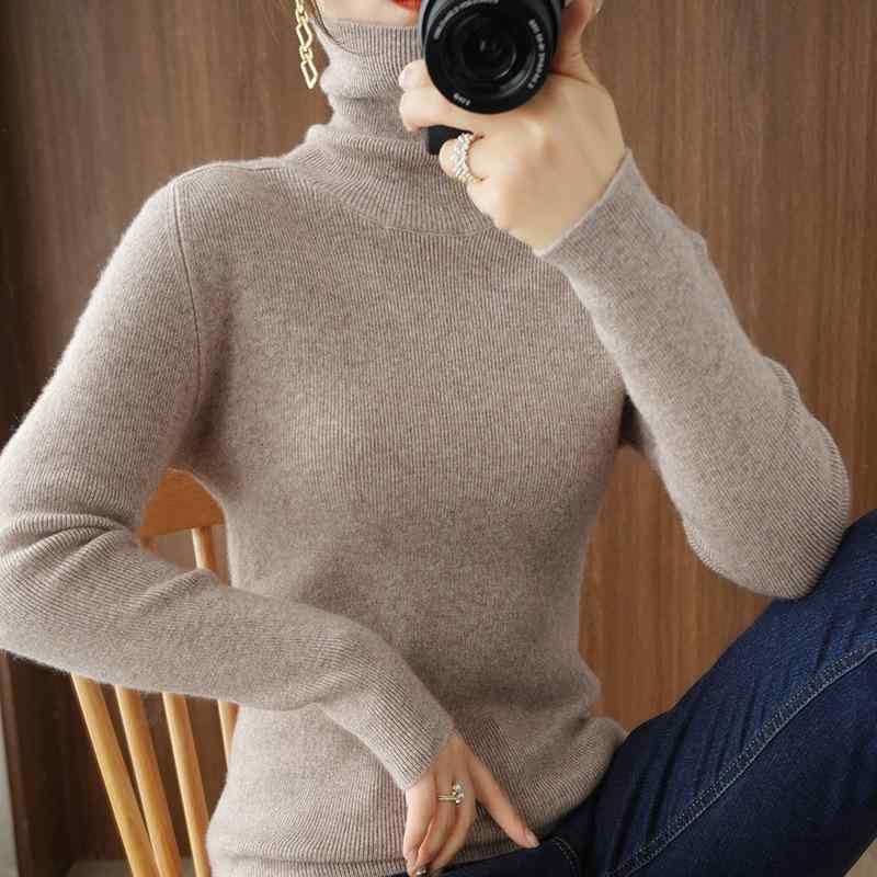 Other - ニット レディース ハイネック タートルネック ウール スリム タイトフィット 厚手 長袖 秋冬 インナー トップス プルオーバー カジュアル オフィス 通勤