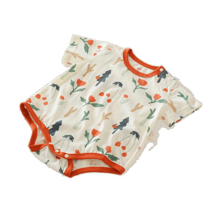 ロンパース ベビー 春夏 半袖 コットン 綿素材 薄手 薄地 快適 涼しい 通気性 軽量 吸湿速乾 かわいい 赤ちゃん服 パジャマ お出かけ着 一体型 肌着