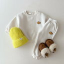セットアップ ベビー キッズ 男の子 女の子 春夏 韓国 かわいい 小魚刺繍 トレーナー スウェット ジョガーパンツ 綿 コットン 柔らかい 肌触り良い ピンク ホワイト