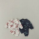 子供服 男の子 女の子 キッズ 韓国ファッション レタリング クルーネック スウェット 長袖 ロングパンツ 上下セット セットアップ 綿 柔らかい肌触り ユニセックス 春秋