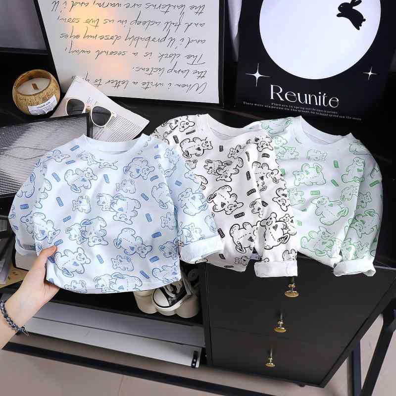 Tシャツ キッズ ベビー 男女兼用 長袖 綿 コットン 春秋 丸首 クルーネック 吸湿速乾 吸汗速乾 カジュ..