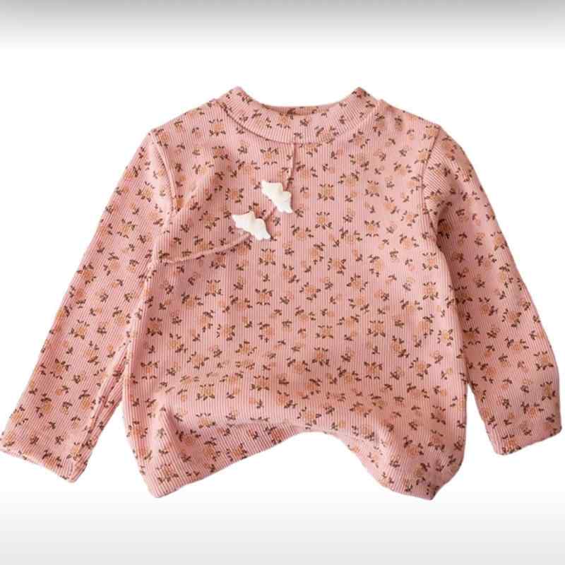 トレーナー 女の子 キッズ ベビー 春秋 小花柄 かわいい 羽つき やわらか素材 綿 長袖 韓国 カジュアル..