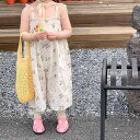 サロペット 女の子 キッズ ジュニア カジュアル オールインワン ワイドパンツ オーバーオール つなぎ ハイウエスト 夏 さわやか おしゃれ 涼しい 接触冷感 ゆったり リラックス 普段使い お出かけ着