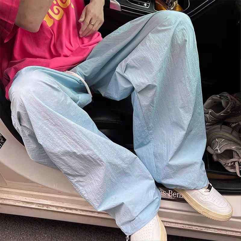 パンツ メンズ 速乾 薄手 コットン ストレート パラシュートパンツ ゆったり ルーズフィット カジュア..