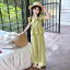 キッズ 女の子 夏服 セットアップ 半袖 フリル袖 トップス ドレープ感 落ち感 コットン 薄手 ワイドパ..