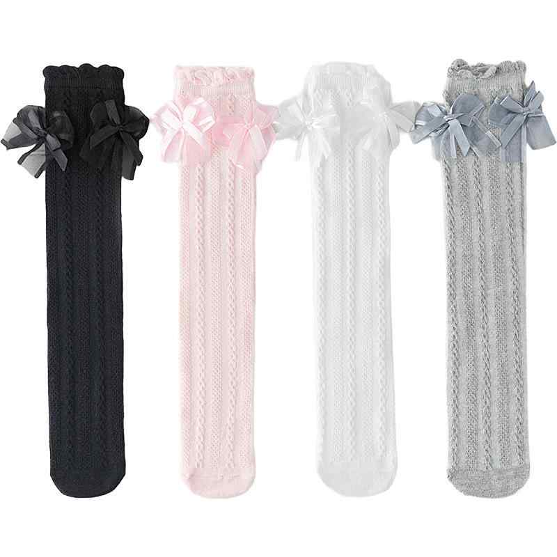 靴下 女の子 キッズ 夏 薄手 シアー メッシュ ハイソックス オーバーニーソックス 通気性 吸湿速乾 リボン フリル レース かわいい プリンセス ガーリー おしゃれ 普段使い