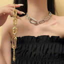 ネックレス レディース 春夏 インスタ映え アシンメトリー 個性的な 合金製 電気メッキ加工 幾何学モチーフ おしゃれ シンプル カジュアル 通勤 合わせやすい 鎖骨チェーン シルバー