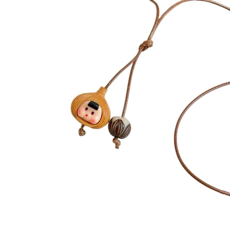 ネックレス レディース ネオチャイニーズスタイル 柿モチーフ かわいい ロングペンダント セーターネッ..