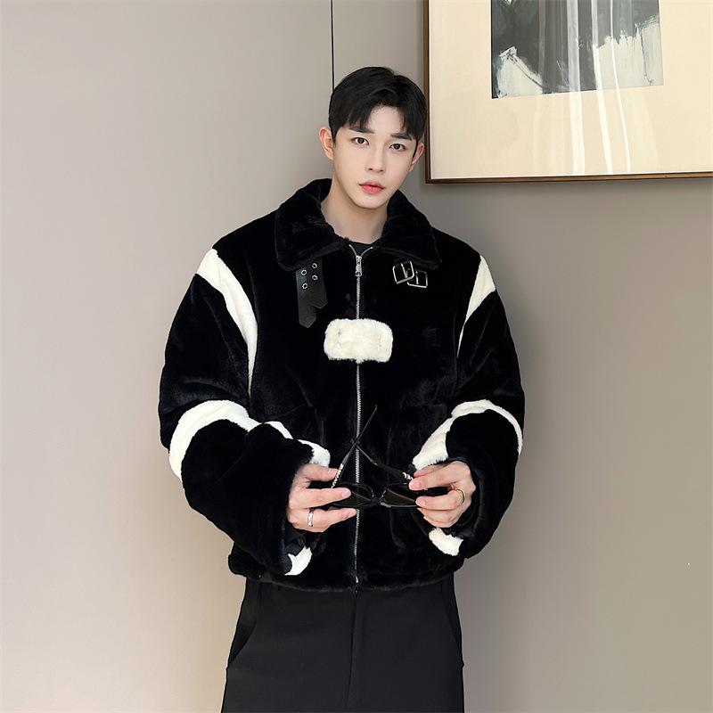 ・カテゴリ: 中綿ジャケット・スタイル: ハイストリート・: 前開き、配色・フィット: ルーズフィット・開閉: ジッパー・中綿: ポリエステル・対象: 若者・主な素材: ポリエステル・裏地素材: ポリエステル・シーン: カジュアル・ポケット: サイドシームポケット・裾: ストレートヘム・カラー展開: ブラック、オフホワイト・サイズ展開: M、L、XL・着丈: 50cm～65cm・襟元: スタンドカラー・性別: メンズ