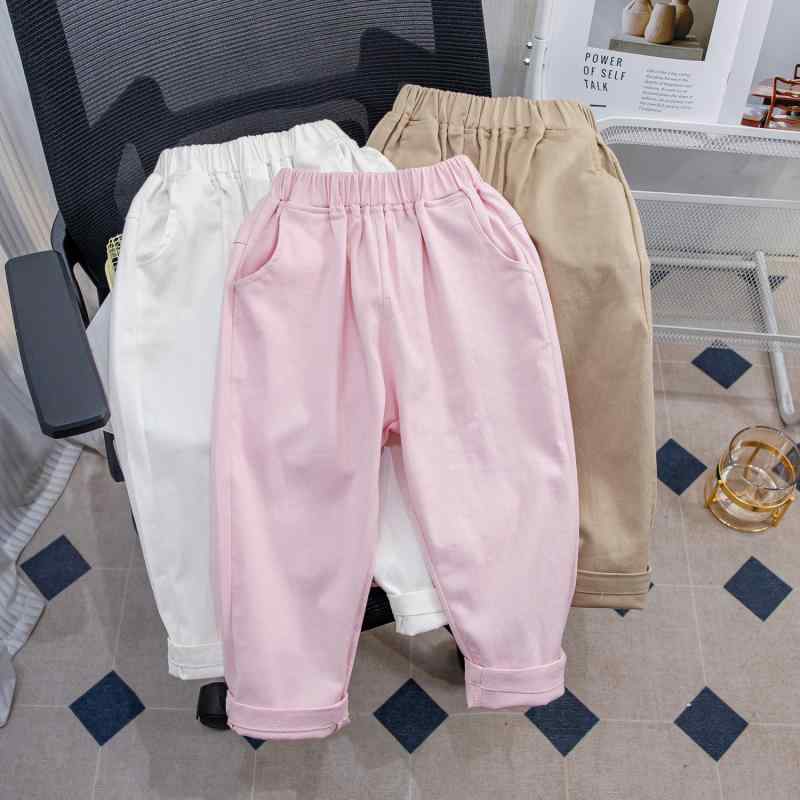 キッズパンツ 男の子 女の子 ベビー 中小サイズ おしゃれ 韓国 カジュアル ロングパンツ 綿 コットン ウエストゴム ゆったり サルエル テーパード ソフトな肌触り 無地 春秋 ピンク アイボリー ブラウン ブルー