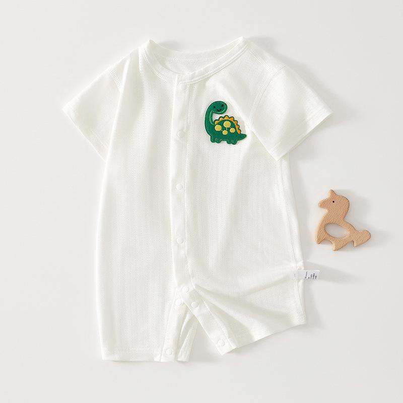 ロンパース ベビー 赤ちゃん 春夏 薄手 半袖 モダール素材 肌触り 快適 吸湿速乾 通気性 パジャマ 部屋着 カバーオール つなぎ