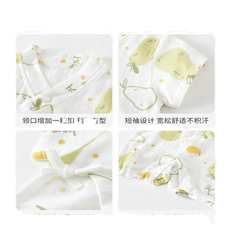 ロンパース ベビー 赤ちゃん 半袖 カバーオール 和風 着物風 綿 コットン 薄手 接触冷感 吸湿速乾 通気性 春夏 子供服