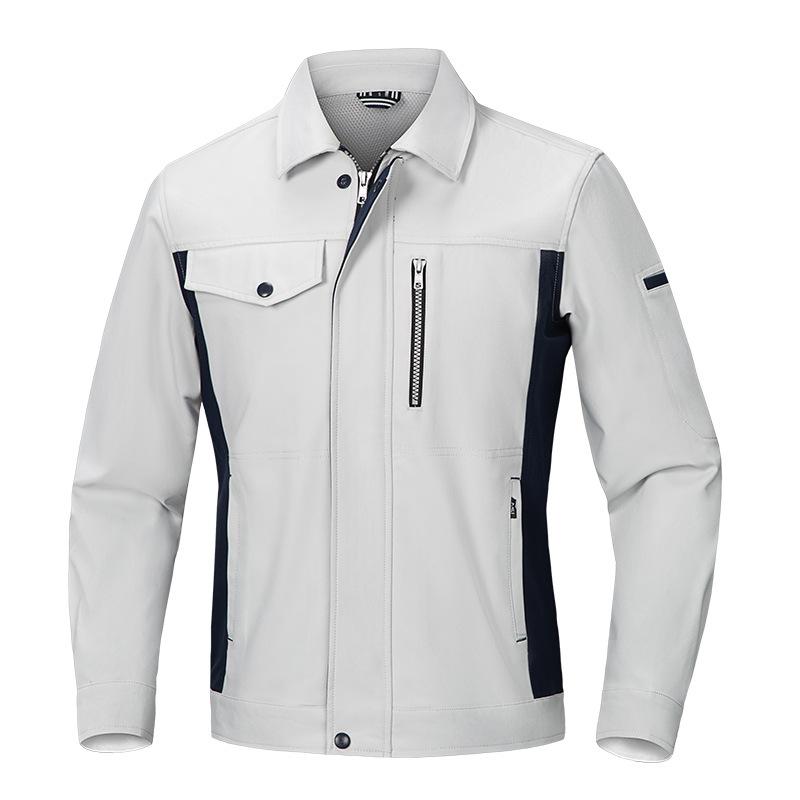 作業服 メンズ 長袖 セットアップ ワークウェア 切り替え 配色 吸湿速乾 ポリエステル 工場 建築 機械..