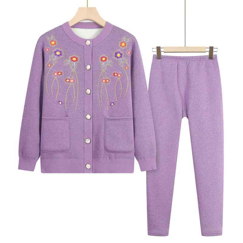 インナー パジャマ レディース 高齢者向け 上下セット 裏起毛 厚手 保温 あったか 長袖トップス ロングパンツ ポリエステル ルームウェア 秋冬