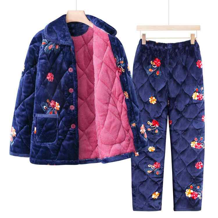 ルームウェア レディース シニア ミセス 秋冬 前開き カーディガン 裏起毛 厚手 あったか 保温 ふわふわ 上下セット パジャマ ナイトウェア 部屋着 長ズボン ゆったり 普段使い リラックスウェア