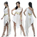 コスチューム レディース ハロウィン 古代エジプト ギリシャ 女神 ファラオ風 白 ワンショルダー ドレス 上品な 仮装 舞台 イベント パーティー衣装