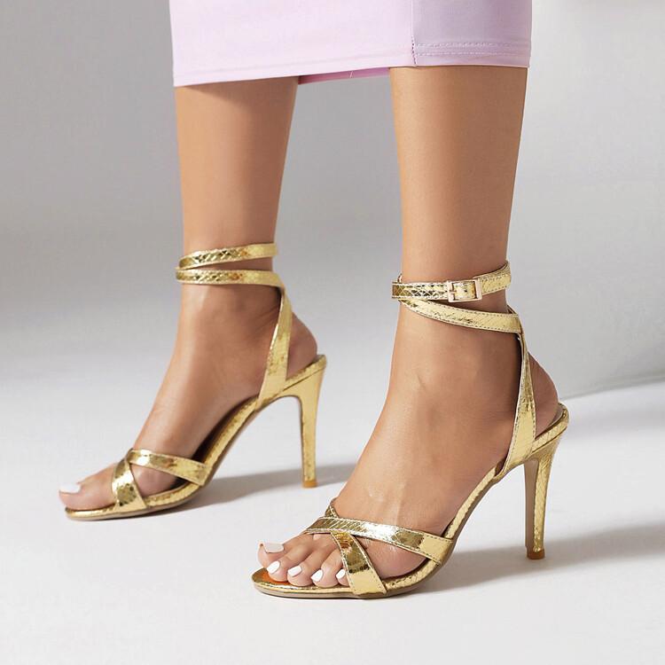 サンダル レディース 女性用 ワンストラップ オープントゥ 細ヒール ハイヒール エレガント ファッショ..