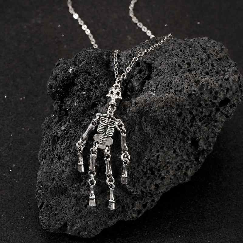 ネックレス メンズ レディース ユニセックス ダークゴシック スカル ドクロ ペンダント 合金 アンティーク加工 ヴィンテージ風 パンク ロック ヒップホップ ストリート カジュアル ハロウィン イベント チョーカー 電気メッキ加工