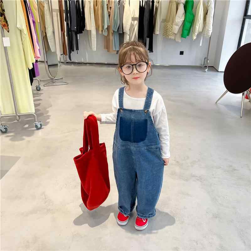 オーバーオール キッズ 男の子 女の子 デニム 綿 コットン 韓国 カジュアル ゆったり ルーズ ストレー..