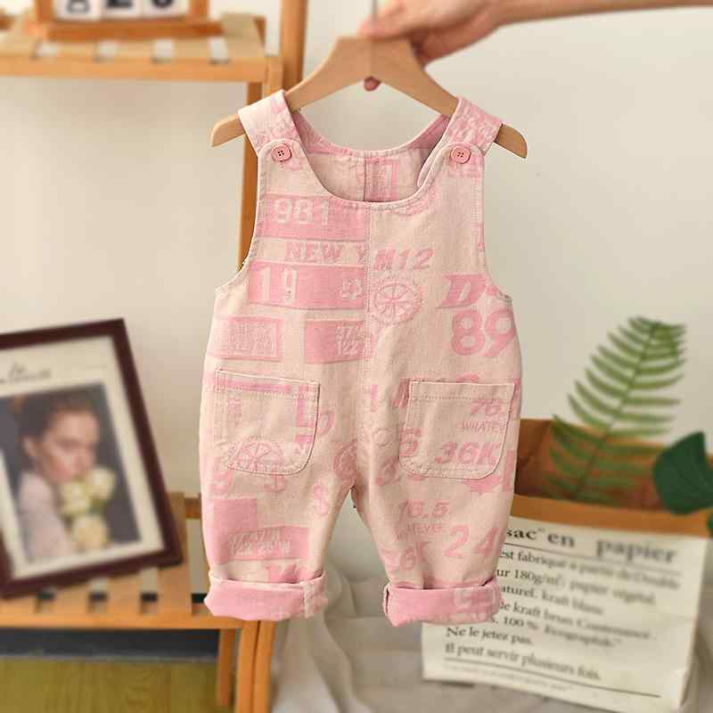 オーバーオール 女の子 ベビー キッズ デニム サロペット カジュアルスタイル 普段着 通園 通学 ピンク おしゃれ かわいい 綿素材 ロング丈 春秋