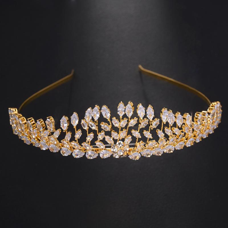 ヘッドドレス レディース ジルコニア ティアラ 王冠 高級感 豪華 フルジルコニア 手の込んだ ウェディング ブライダル 結婚式 花嫁 髪飾り ヘアアクセサリー...