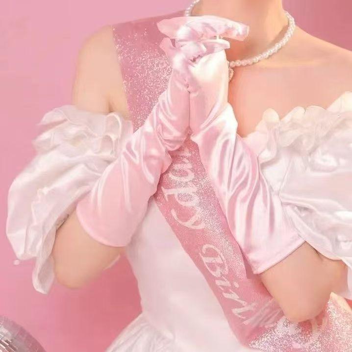 ウェディンググローブ レディース 女性用 ロング丈 フルフィンガー サテン ブライダル 結婚式 披露宴 ..