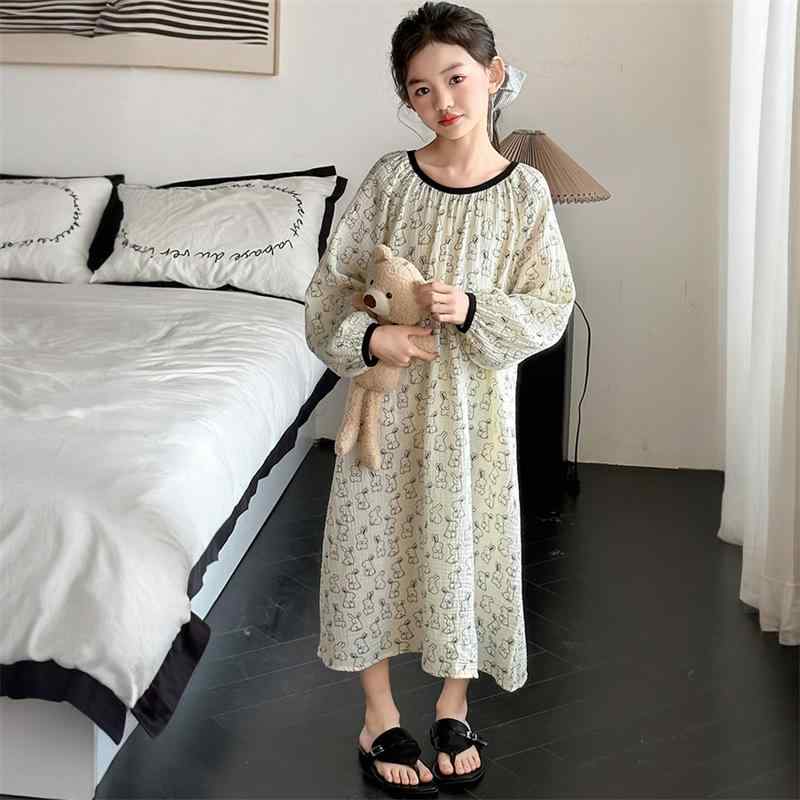 パジャマ キッズ 女の子 ジュニア 春夏秋 長袖 キャラクター柄 うさぎ柄 かわいい プリンセスワンピー..