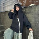 キッズ 女の子 フード付き ウインドブレーカー 長袖 ゆったり オーバーサイズ カンガルーポケット ミドル丈 秋冬 韓国 カジュアル アウター