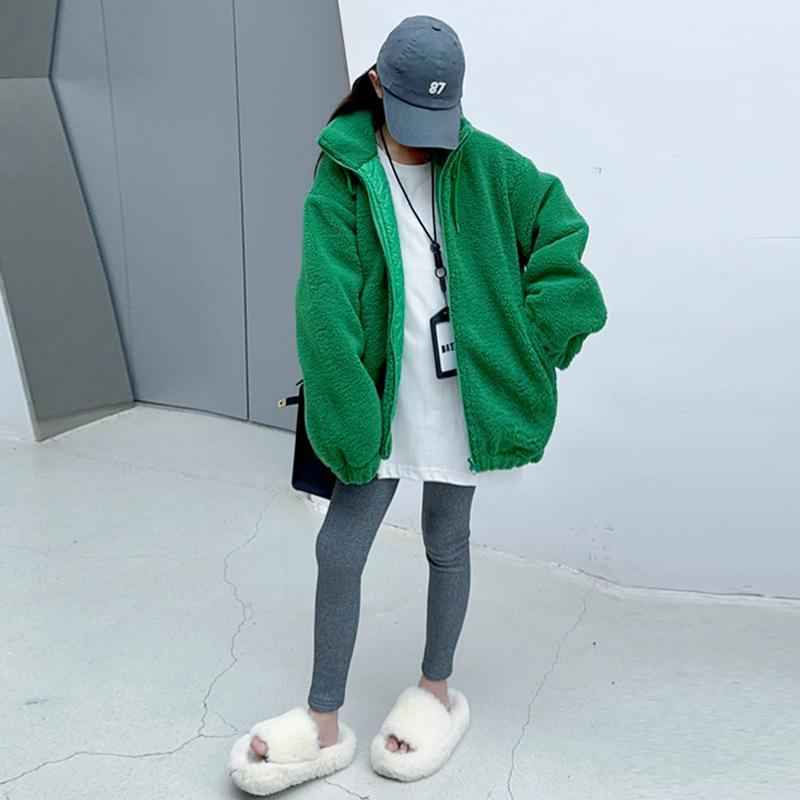 女の子 キッズ アウター ジュニア 子供用 秋冬 中綿入り 厚手 暖かい 防寒 ボア もこもこ 立ち襟 長袖 ミドル丈 コート ブルゾン おしゃれ カジュアル ...