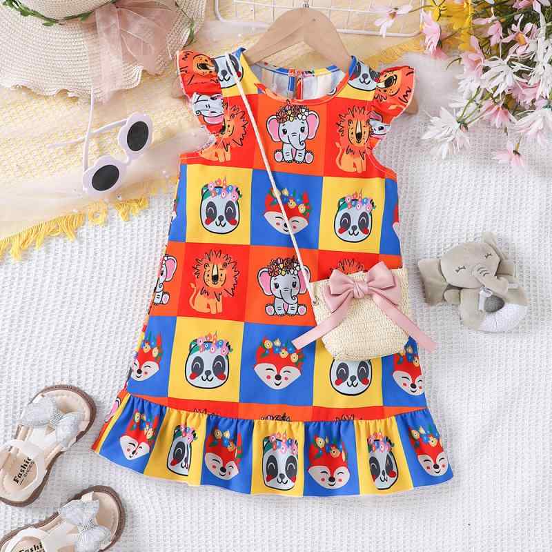 ワンピース 女の子 キッズ 小学生 夏物 かわいい キャラクター カジュアル 普段着 お出かけ着 Aライン ..