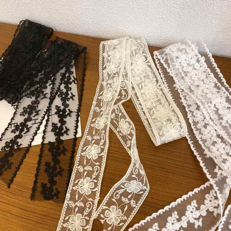 スカーフ レディース 女性用 韓国 レトロ レース フレンチスタイル 細長 リボンタイ 絹スカーフ 多用途..