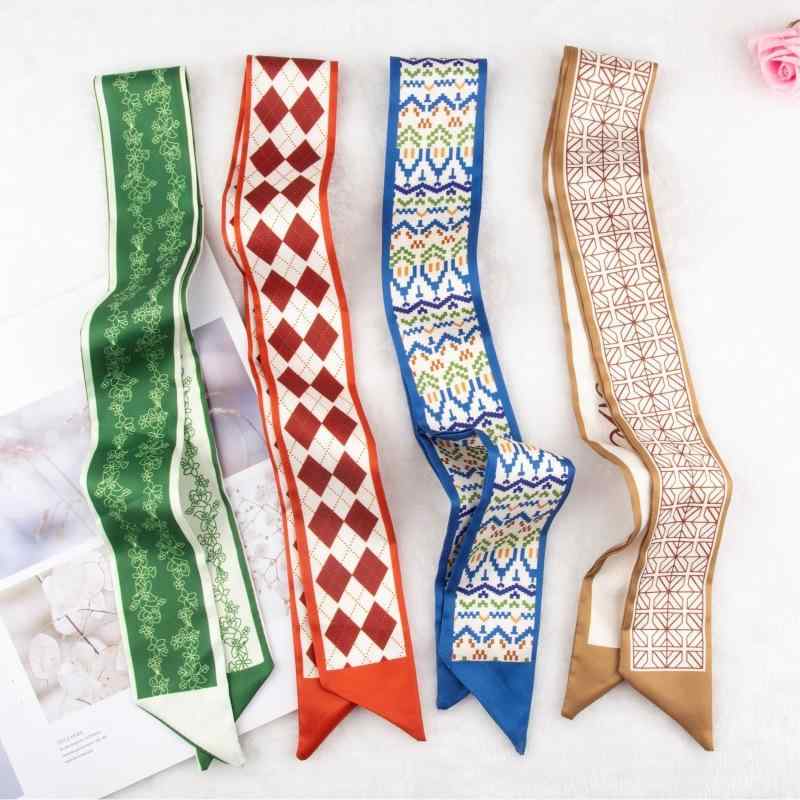 スカーフ レディース 高級感 ポリエステル素材 細長スカーフ ロングリボン 春夏 ヘアアクセサリー 髪飾..