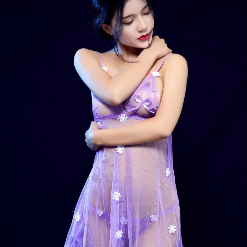 ネグリジェ レディース セクシー ランジェリー キャミソール スリップ メッシュ シースルー オープンバ..