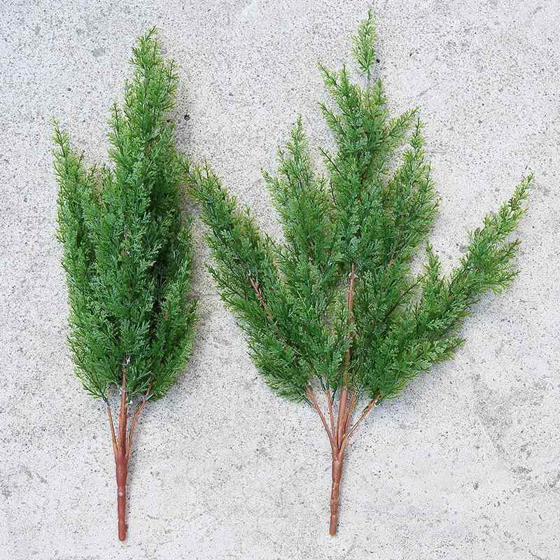 フェイクグリーン 密生 ボリューム リアル 松の葉 柏の枝 造花 プラスチック製 観葉植物 盆栽 ディスプレイ インテリア デコレーション 枝葉 リーフ