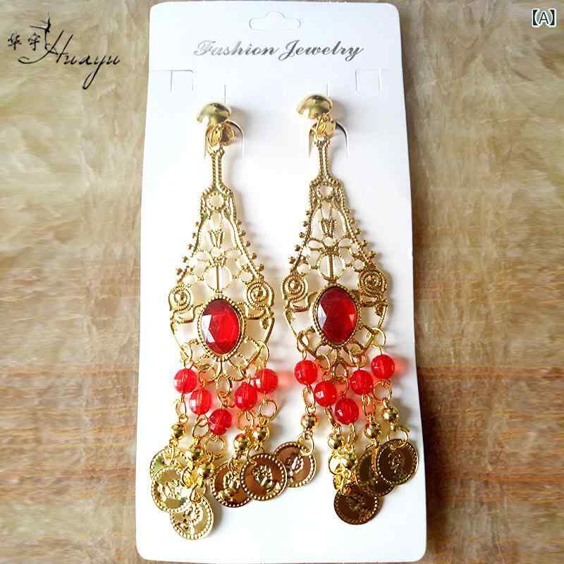 イヤリング レディース 女性用 ベリーダンス インド舞 ラテンダンス ダンス発表会 舞台 パフォーマンス..