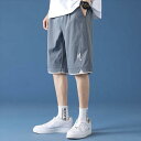 ハーフパンツ メンズ 春夏 薄手 ゆったり ルーズフィット スポーツ カジュアル 五分丈 重ね着風 カーゴパンツ ストレート 切り替え 化繊混紡