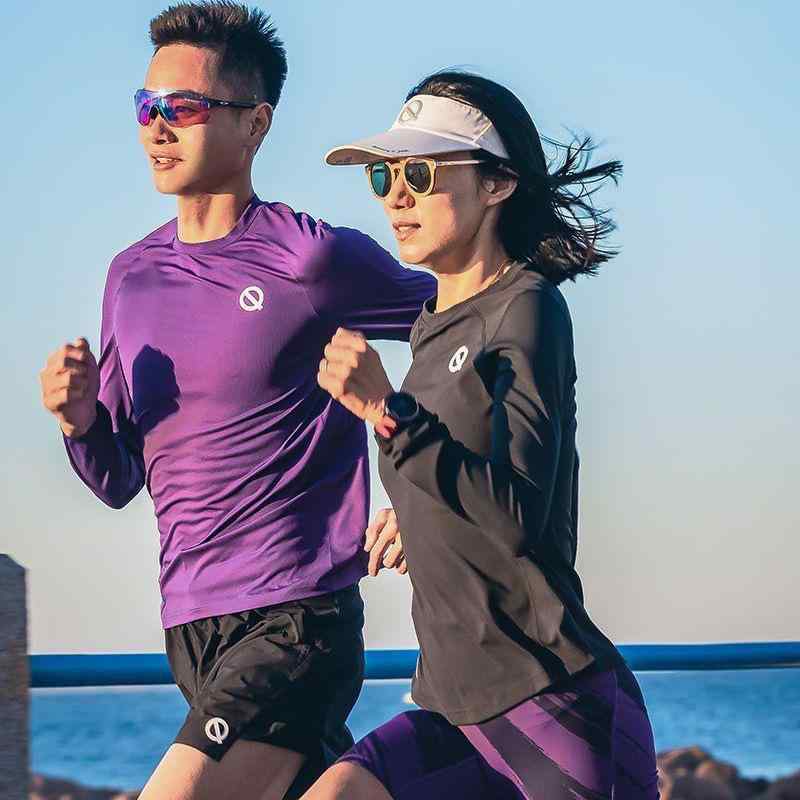 スポーツTシャツ メンズ 男性用 秋冬 長袖 クルーネック 高弾性 伸縮性 速乾 吸汗速乾 ポリエステル ア..