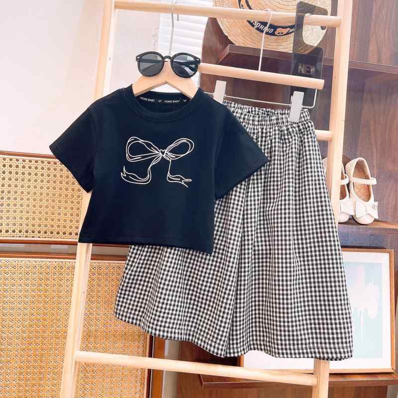 セットアップ 女の子 キッズ 春夏 かわいい リボン 花柄 半袖 プルオーバー ワイドパンツ 九分丈 カジ..