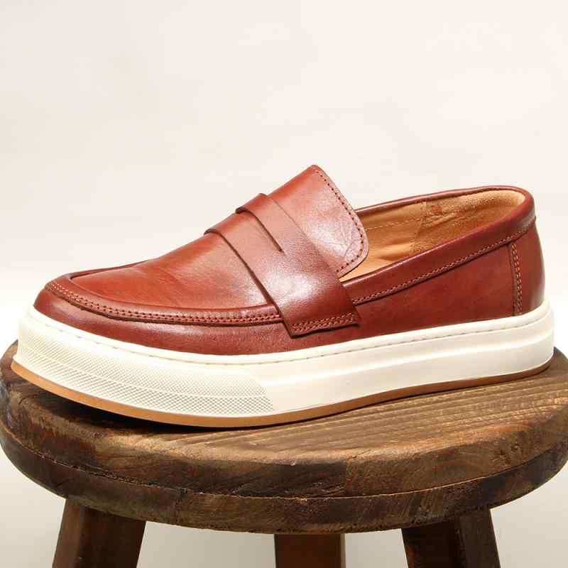 革靴 メンズ ローファー スリッポン ウォッシュ加工 馬革 ホースレザー ヴィンテージ風 レトロ ダメージ加工 カジュアルシューズ