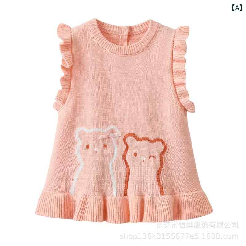 ニットベストワンピース 女の子 子供服 キッズ かわいい 綿 コットン 柔らかい ソフトな肌触り ノース..