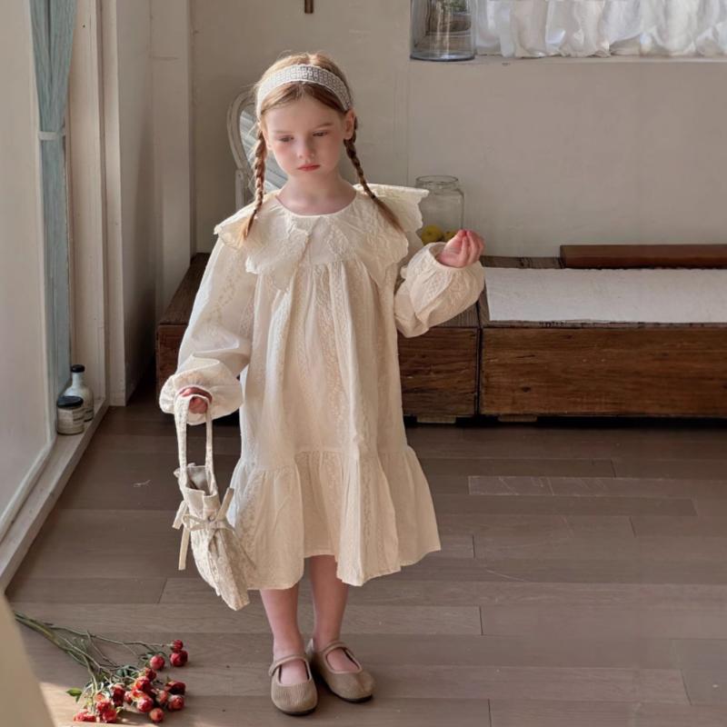 ワンピース 女の子 キッズ ベビー レース プリンセスドレス 豪華刺繍 韓国 森ガール Aライン 綿 ソフト..