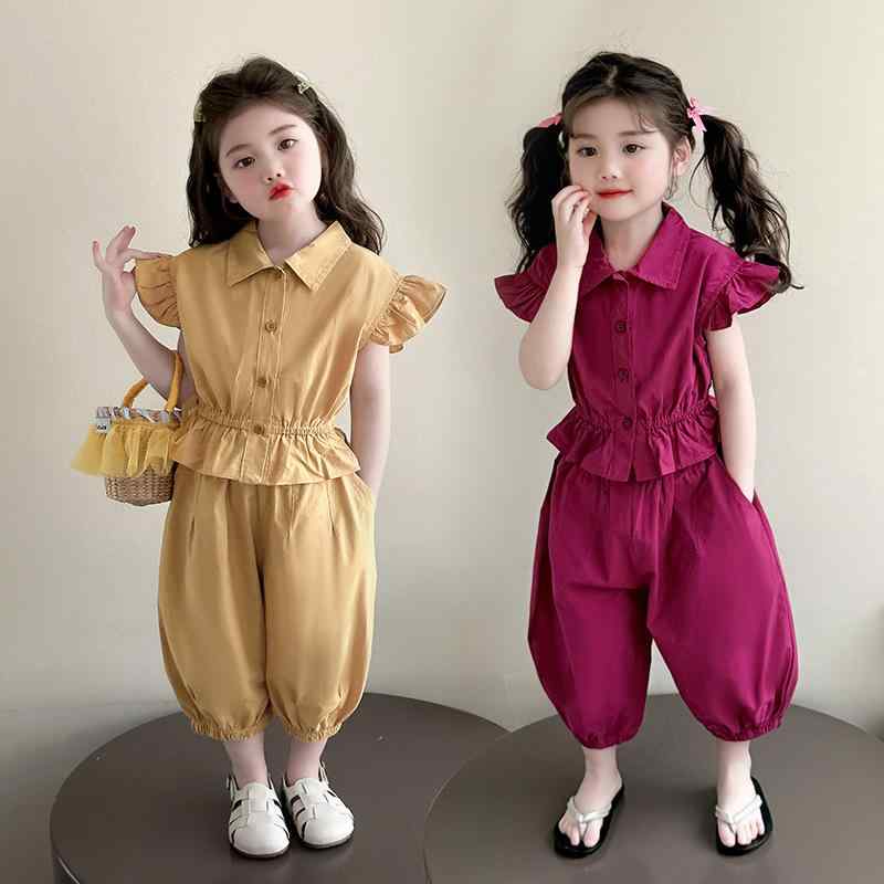 セットアップ キッズ 女の子 ベビー フリル袖 トップス バルーンパンツ 2点セット おしゃれ かわいい ..