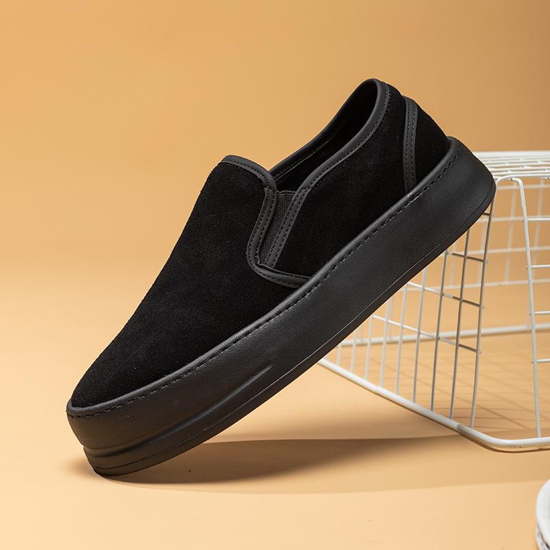 シューズ メンズ ローファー スリッポン カジュアルシューズ 厚底 通気性 軽量 レザー 万能 浅口 ステッチ ラウンドトゥ 普段使い 通勤 春秋